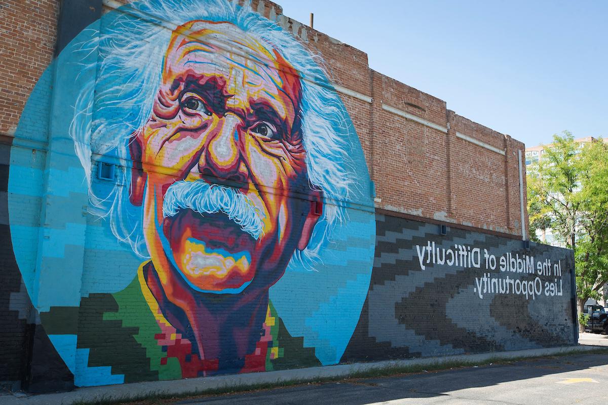 Einstein mural by Armando Silva