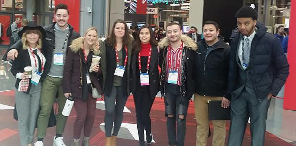 The eight students who attended the NRF conference in January 2019.